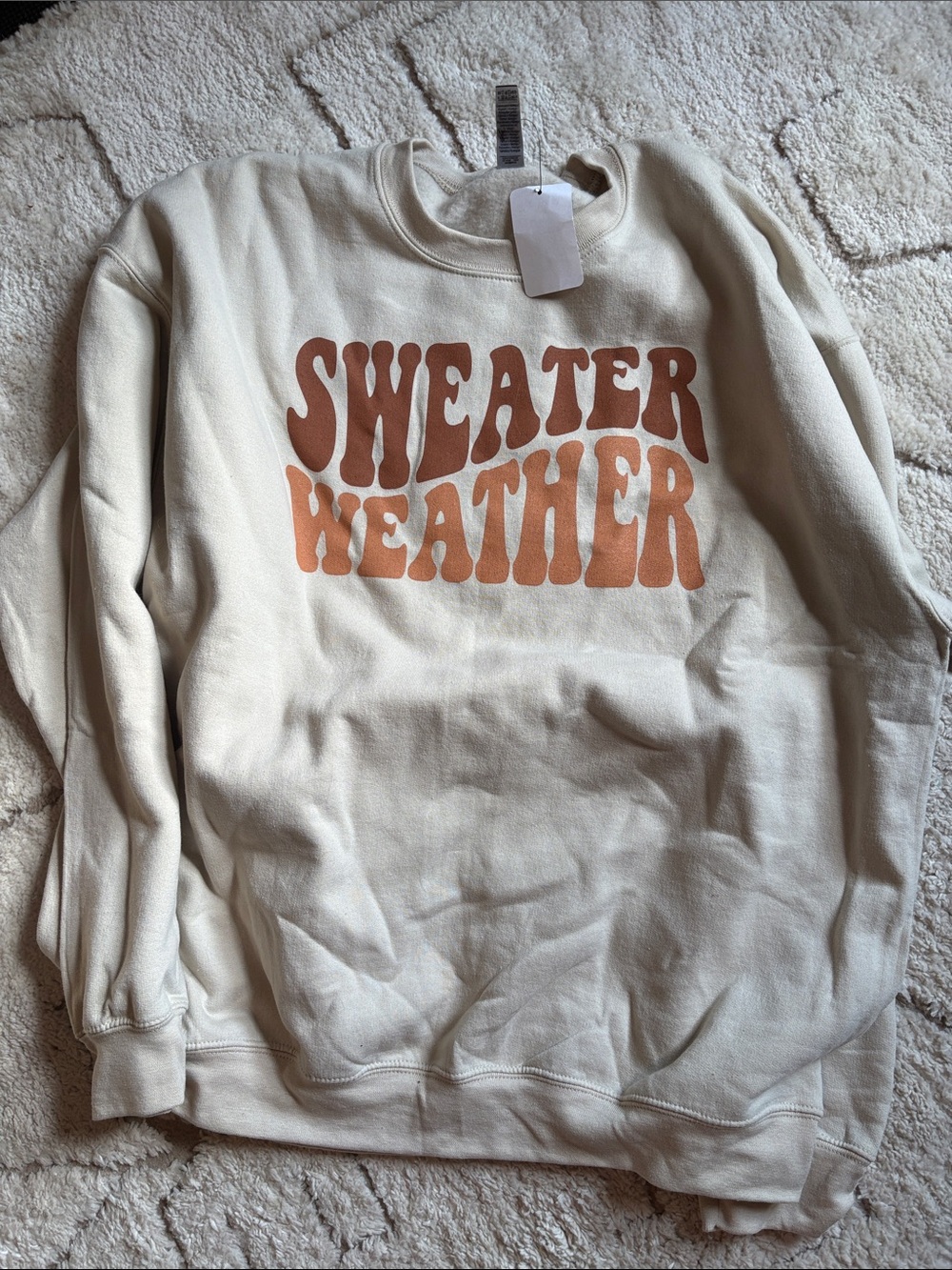 Cream "Sweater Weather" Graphic Women's Sweatshirt